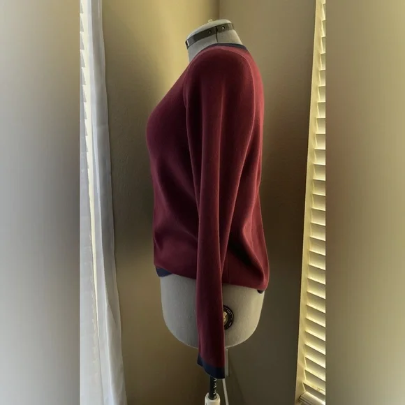 ANN TAYLOR, gold zipper front, cardigan. - Picture 5 of 12